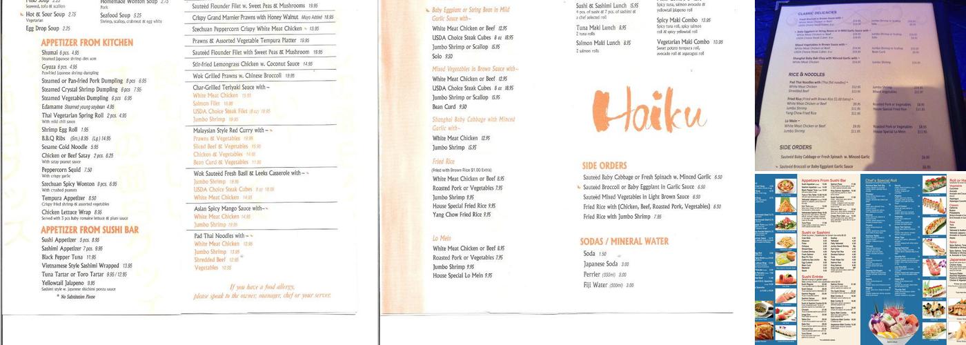 Haiku Asian Bistro - Cross River Menu