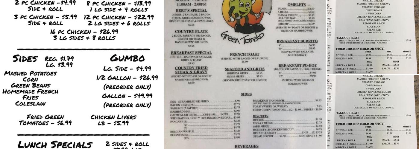 Fried Green Tomato Menu