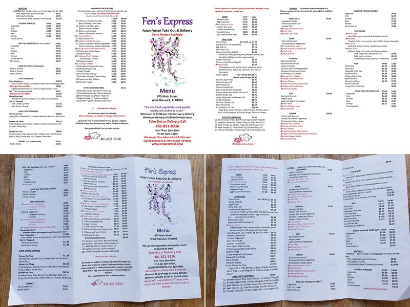 Fens Express Menu