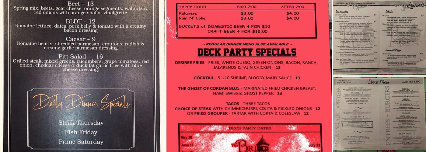 The Brimarie Menu