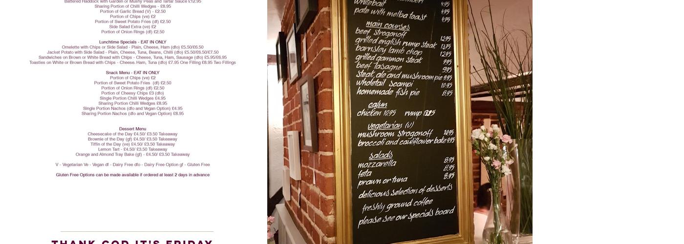 Square & Compasses Menu