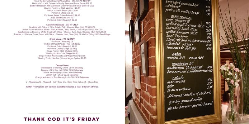 Square & Compasses Menu