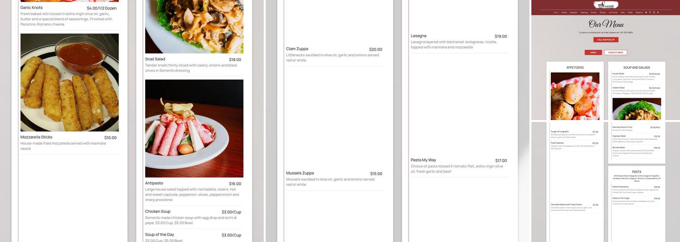 Sorrento Restaurant Menu