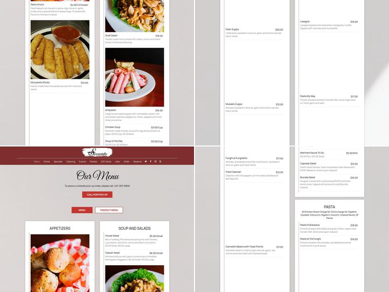 Sorrento Restaurant Menu