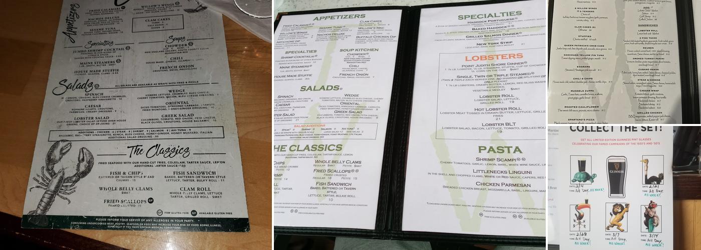 Twin Willows Menu