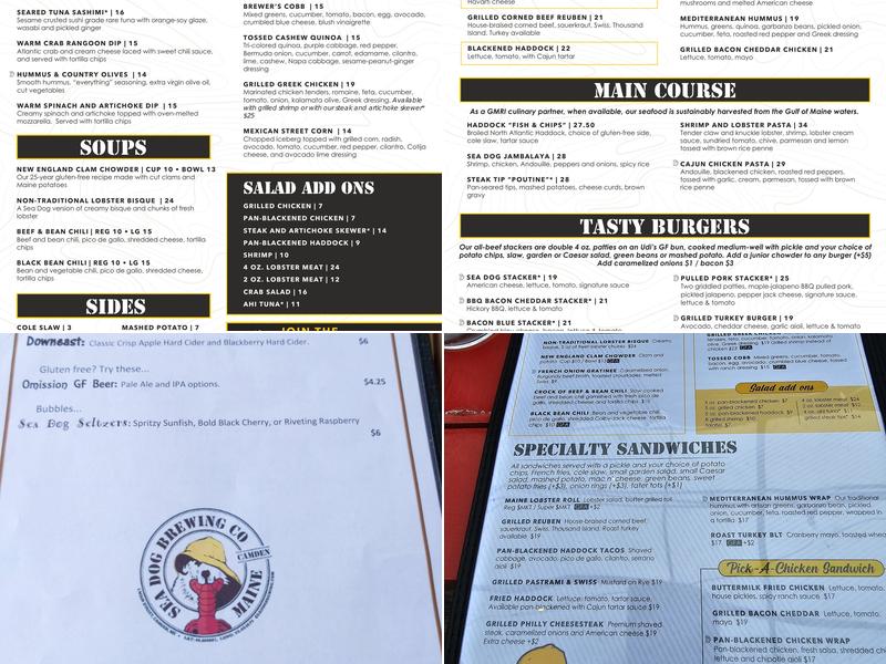 Sea Dog Brewing Co. Menu