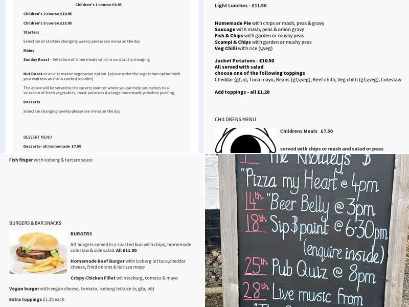 Three Horseshoes Menu