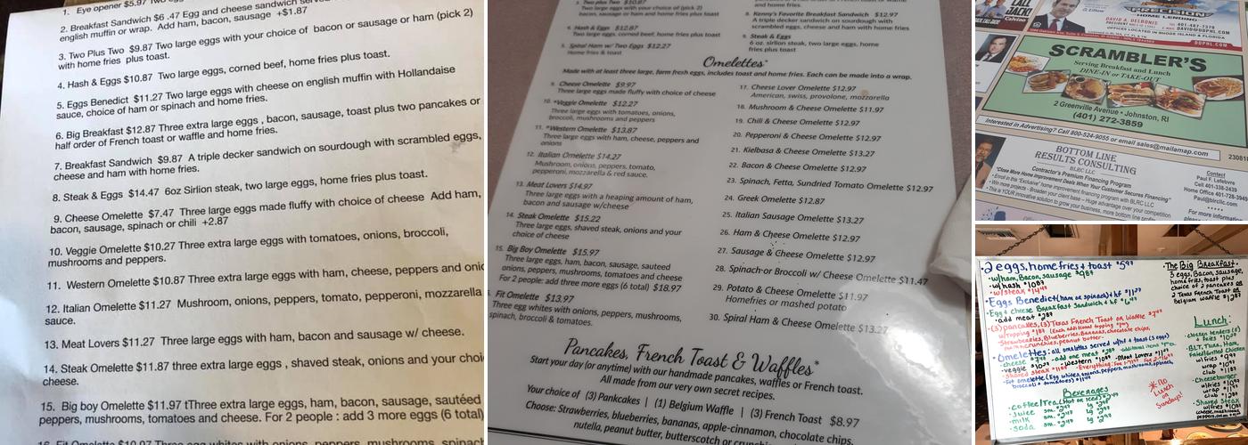 Scramblers Menu