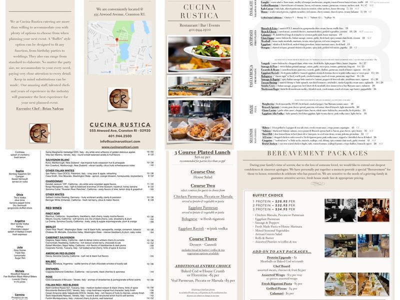 Cucina Rustica Menu