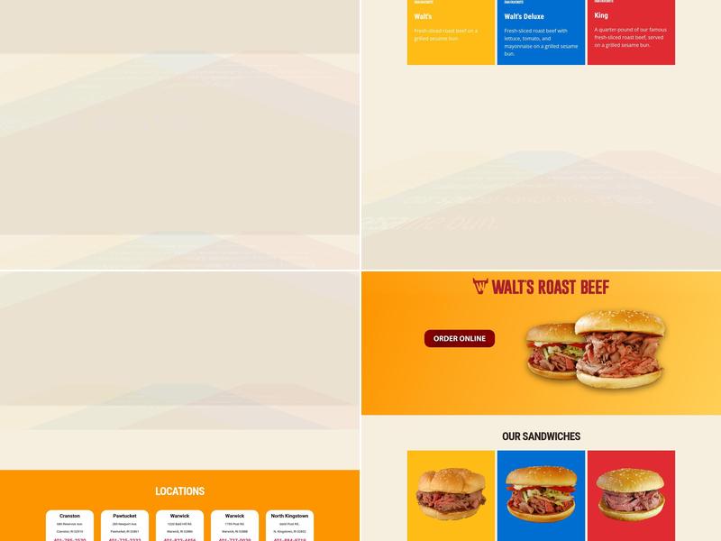 Walt's Roast Beef Menu