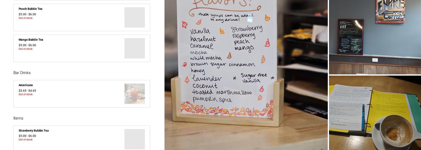 Empire Tea & Coffee - Broadway Menu