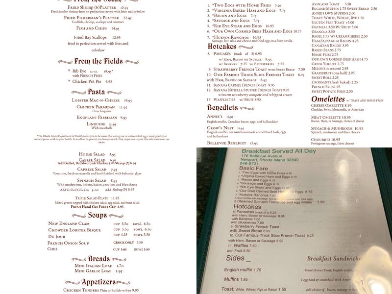 Annie's Menu