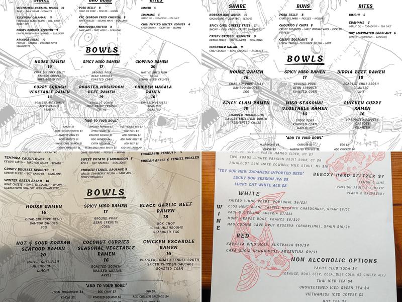 Boru Noodle Bar Menu