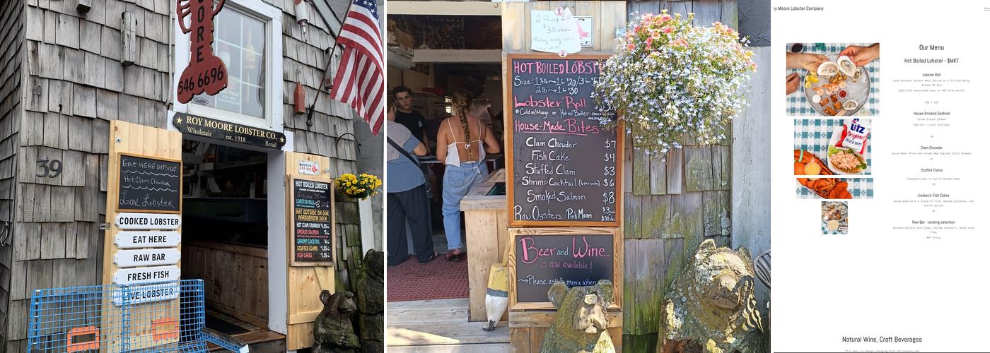 Roy Moore Lobster Company Menu