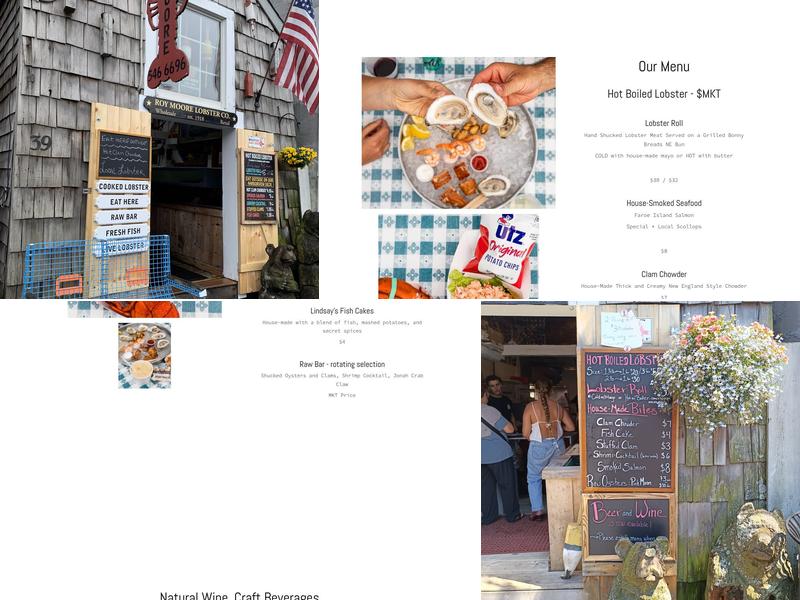 Roy Moore Lobster Company Menu