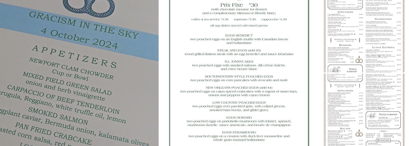 Clarke Cooke House Menu