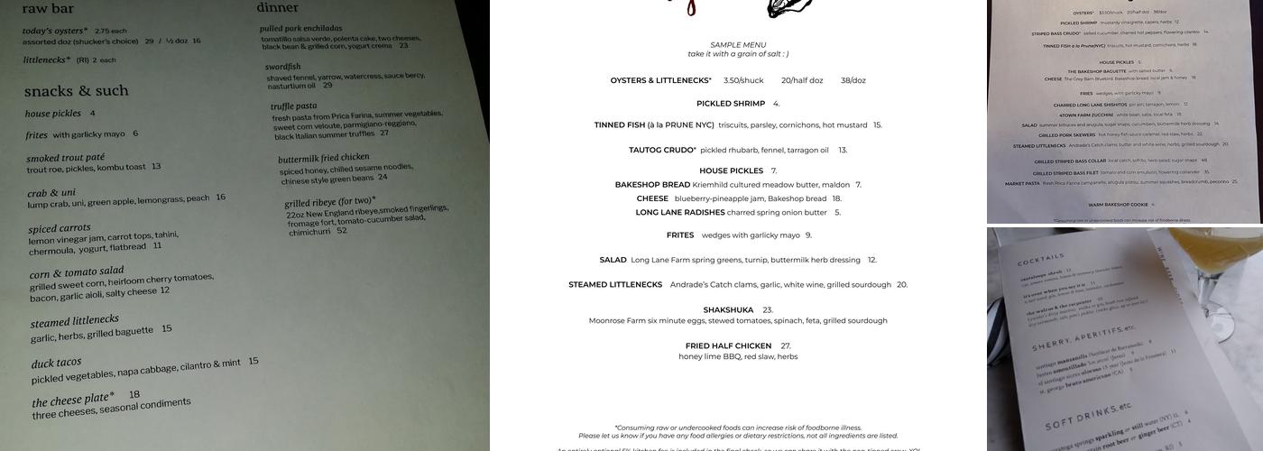 Bywater Menu