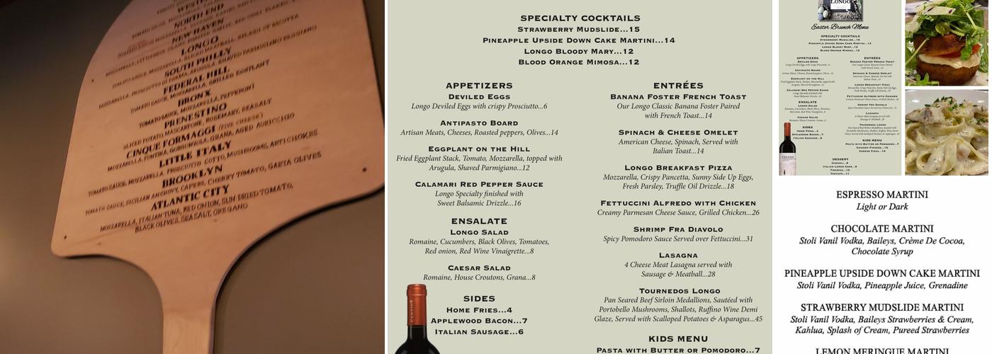 Longo Ristorante & Pizzeria Menu