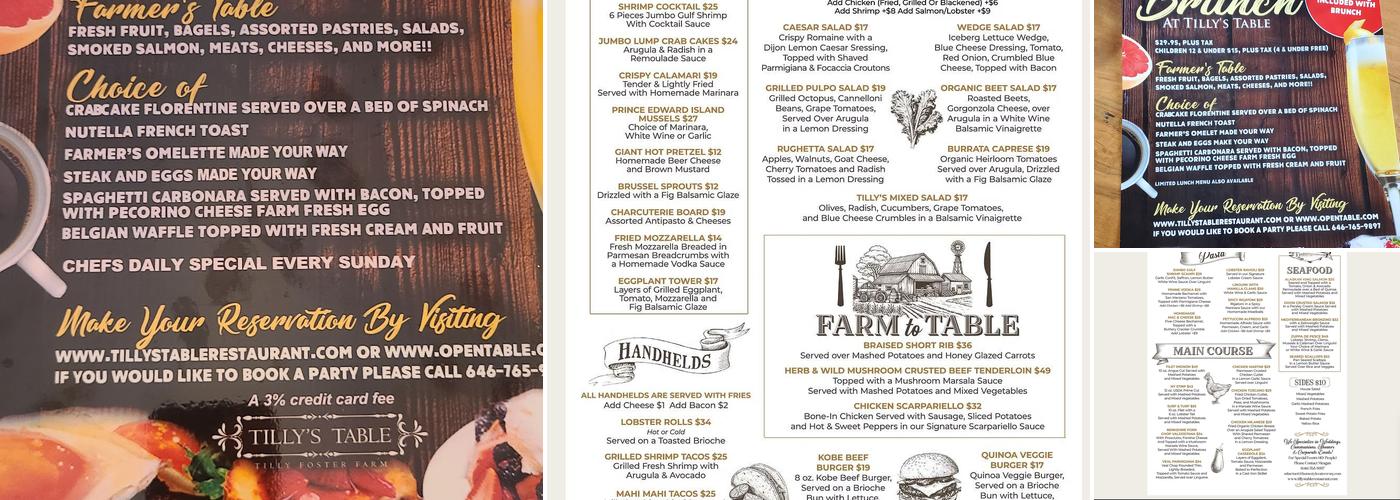 Tilly's Table Menu