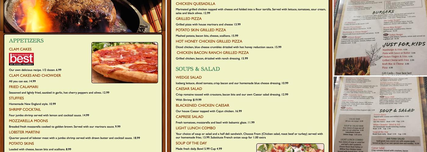 The Lodge Pub & Eatery Menu