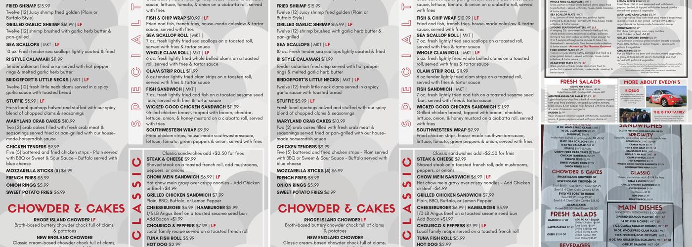 Evelyn's Drive-In Menu