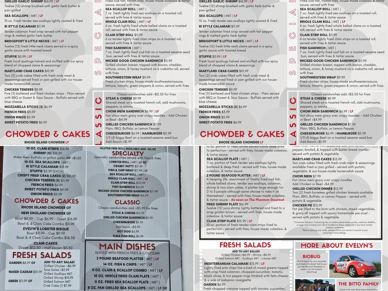 Evelyn's Drive-In Menu