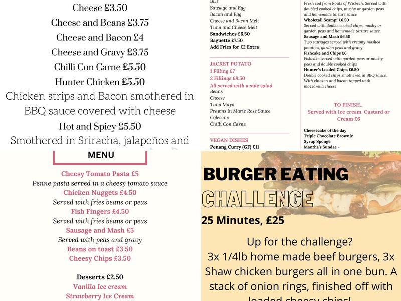 The Crown Hotel Menu