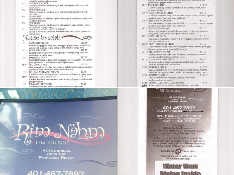 Waterside Thai Kitchen Menu