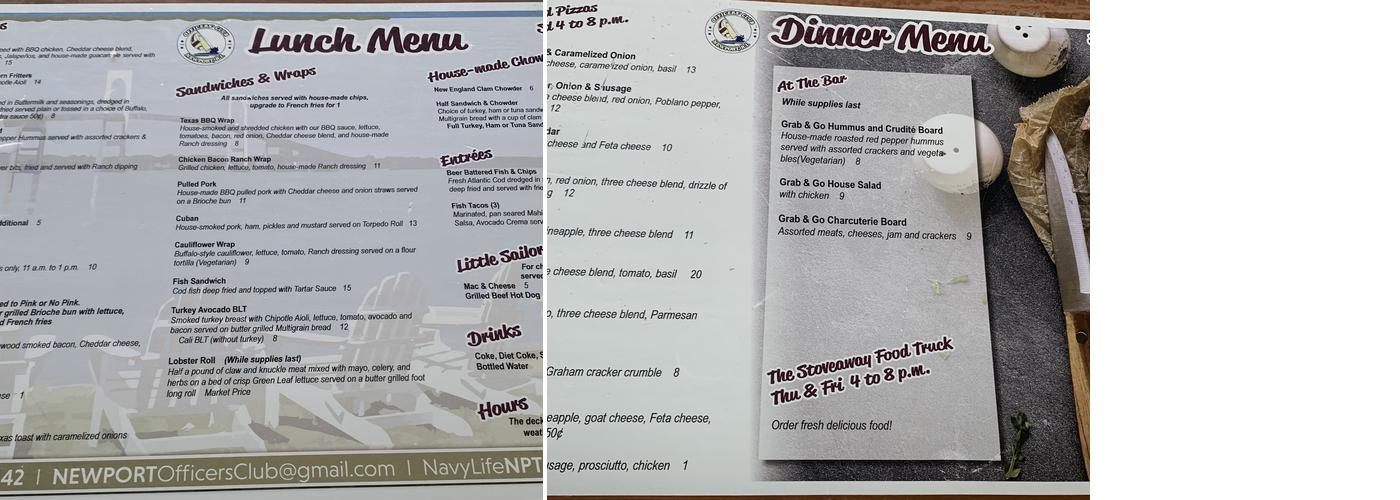 Topside Restaurant Menu