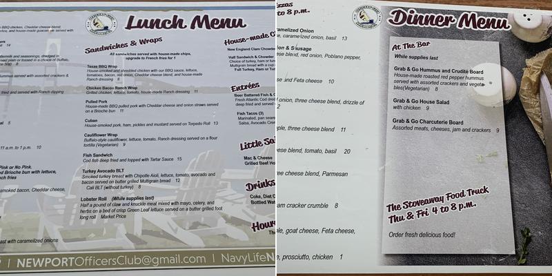 Topside Restaurant Menu