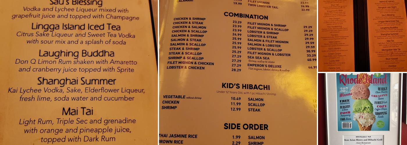 Kon Asian Bistro & Hibachi Grill Menu