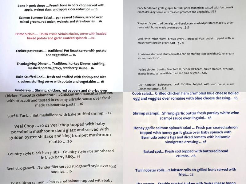 Bishop Hill Tavern Menu