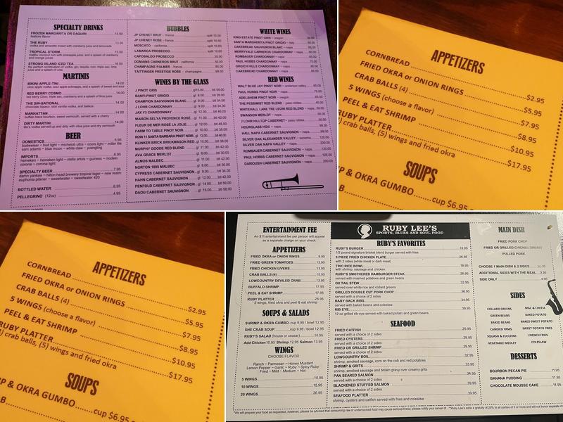 Ruby Lee's Menu