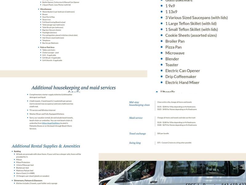 The Dunes House Menu