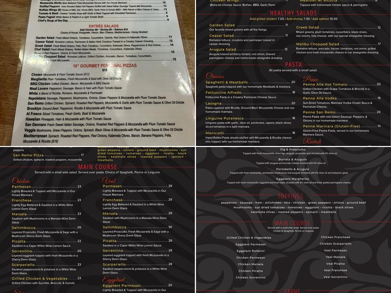 Hot Tomato Menu