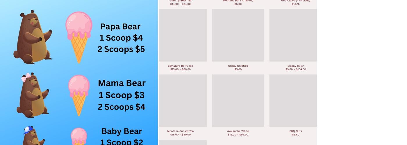 THE SWEETS BARN Menu