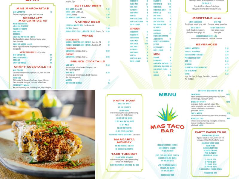 Mas Taco Bar Menu