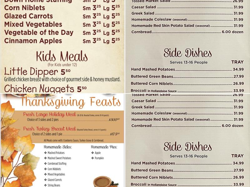 The Country Rotisserie Menu