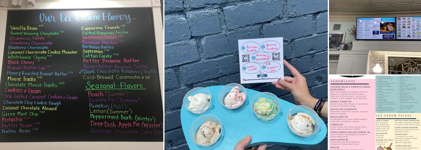Good Karma Ice Cream Menu