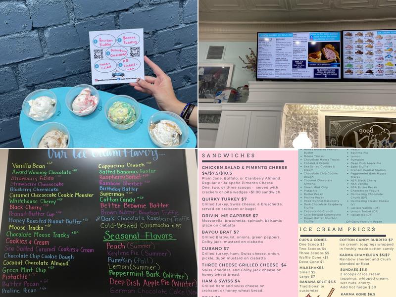 Good Karma Ice Cream Menu