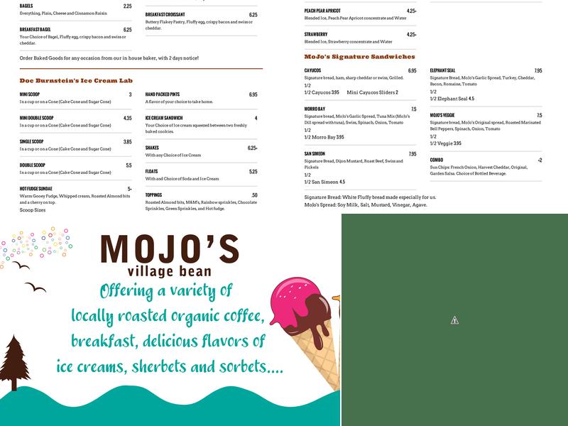 Mojo's Village Bean Menu