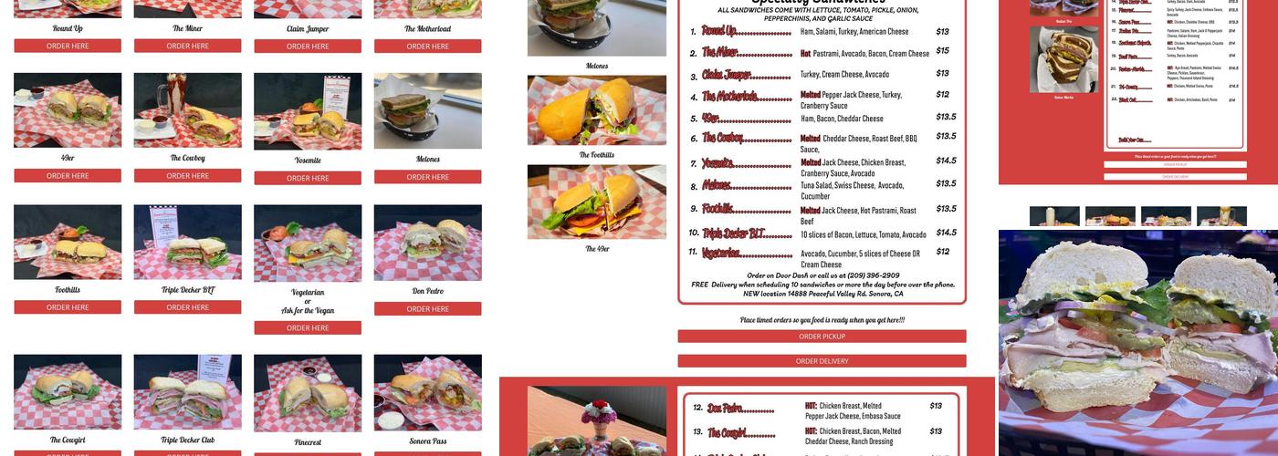 Sonora Creamery Menu