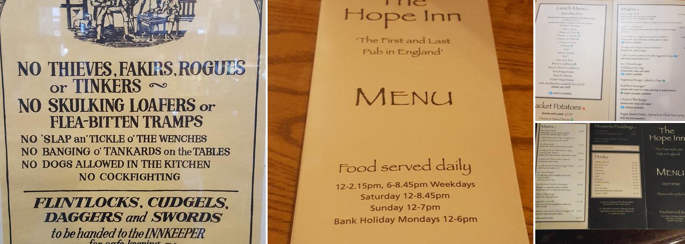 The Hope Inn Menu
