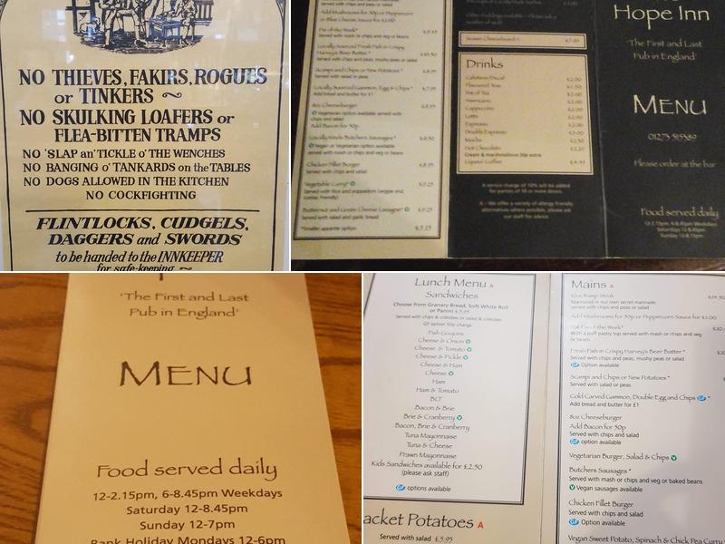 The Hope Inn Menu