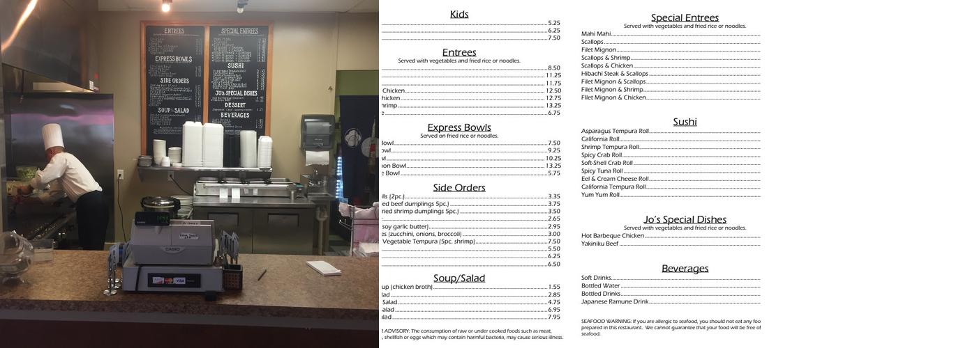 Jo Hibachi Menu