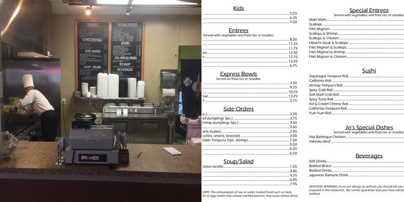 Jo Hibachi Menu