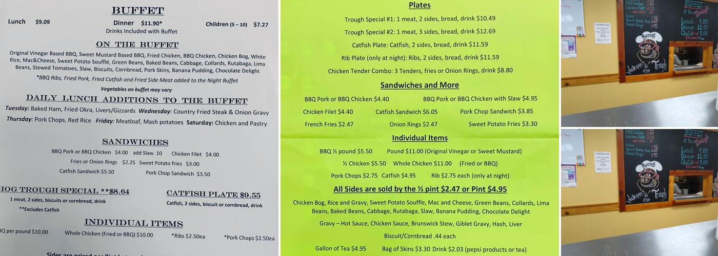 Big D's BBQ Trough Menu