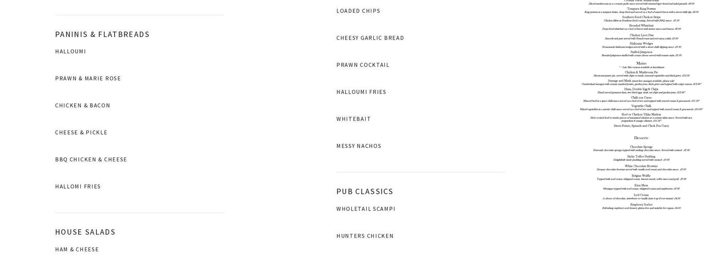 The Ringles Cross Menu