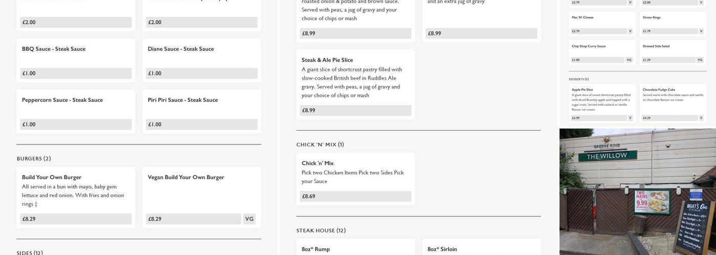 Willow Menu