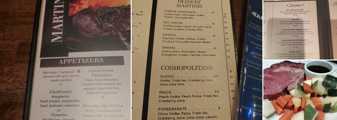 Martini Menu